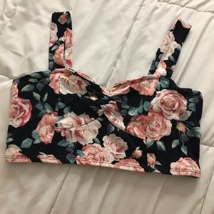 F21 Floral crop top / bralette